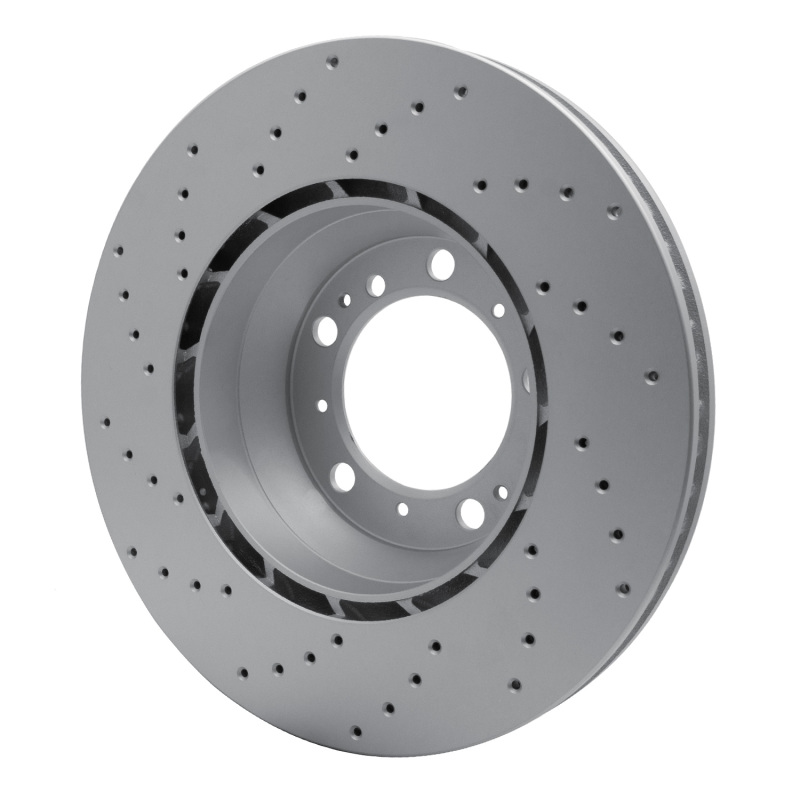 Porsche 911 Brake Rotor (1) - Left Rear - R1 Concepts - GeoSPEC Coated - Drilled - `99-`23